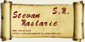Stevan Maslarić vizit kartica